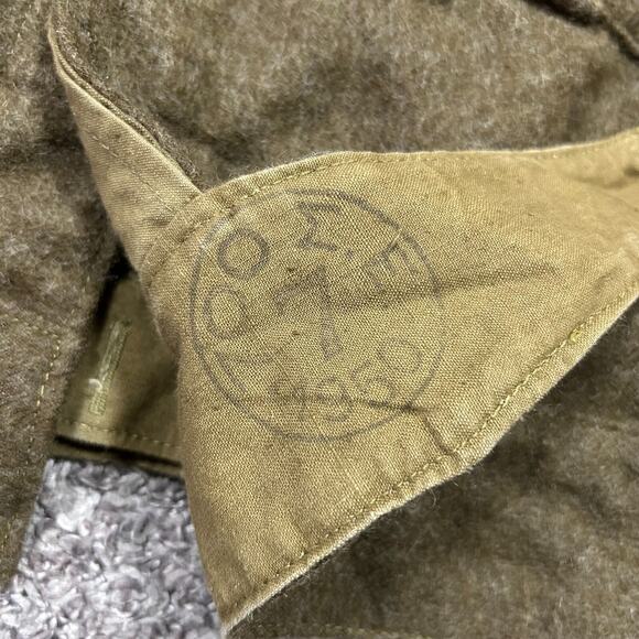 Vintage 1950s Army Jacket Greek Military Wool Coat Eisenhower Battle Dress Boxy - Picture 4 of 12